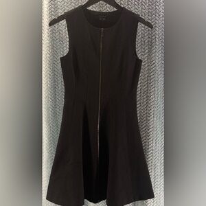 Theory Black Zip-Front Mini Dress